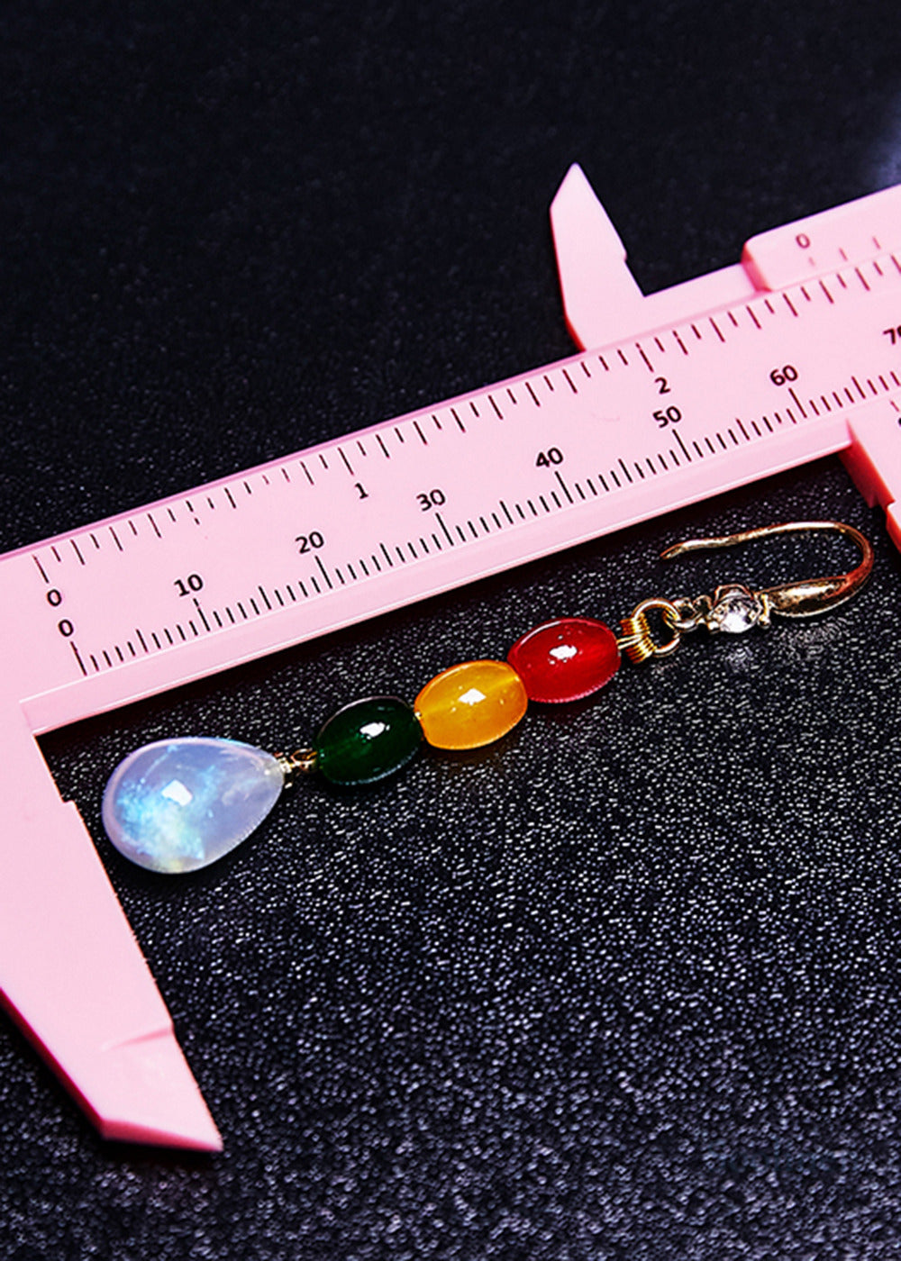 Chic Multicolour Gem Stone Droplet Shape Drop Earrings