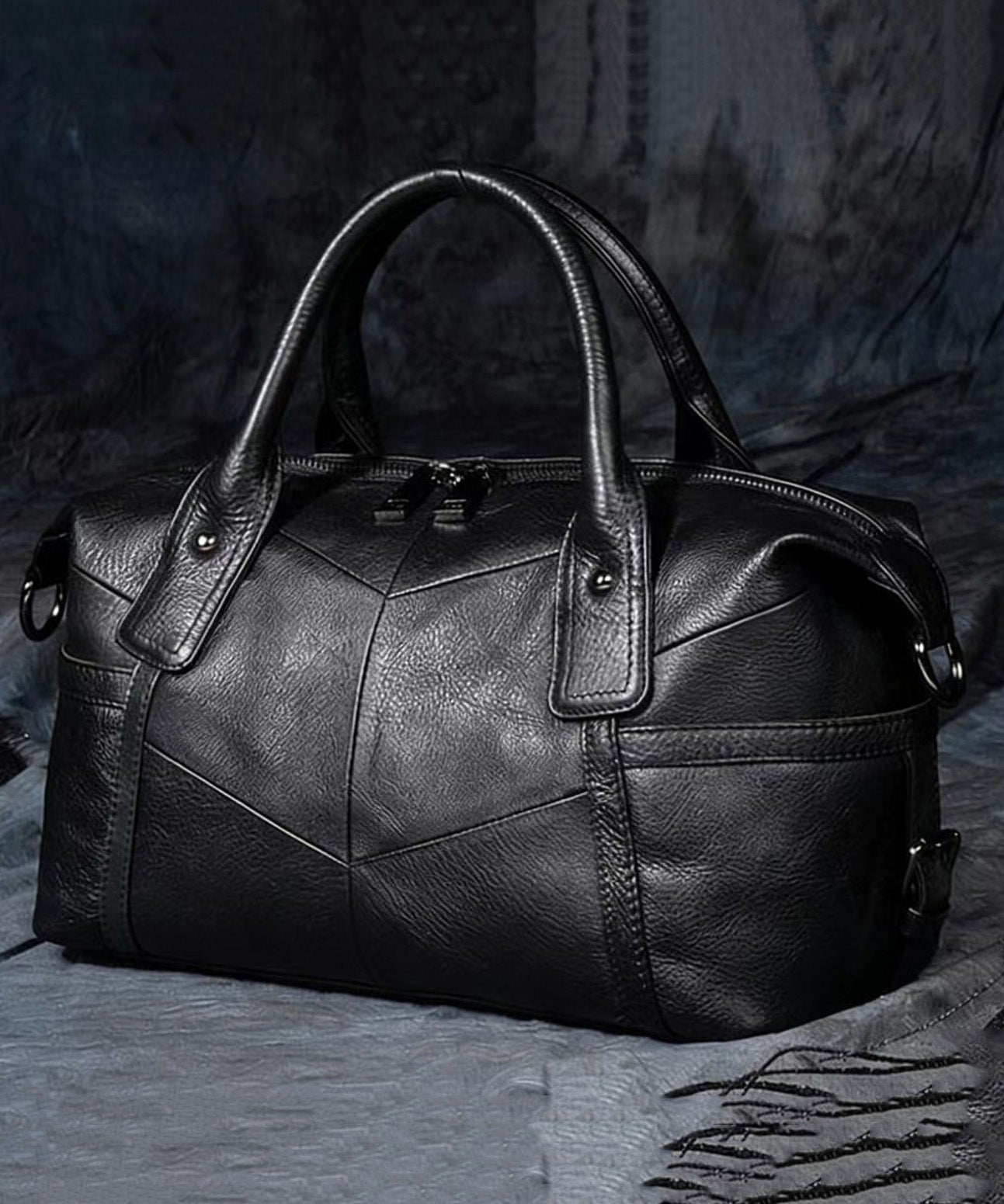 Classy Brown Large Capacity Calf Leather Tote Bag