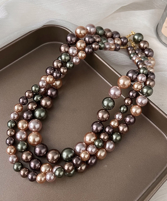 Classy Multicolour Pearl High Quality Collar Necklace