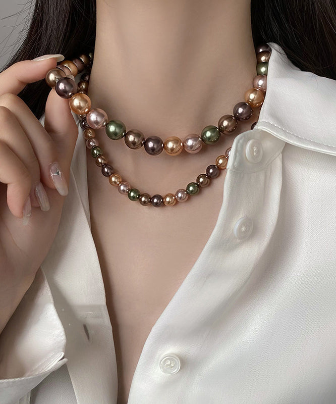 Classy Multicolour Pearl High Quality Collar Necklace