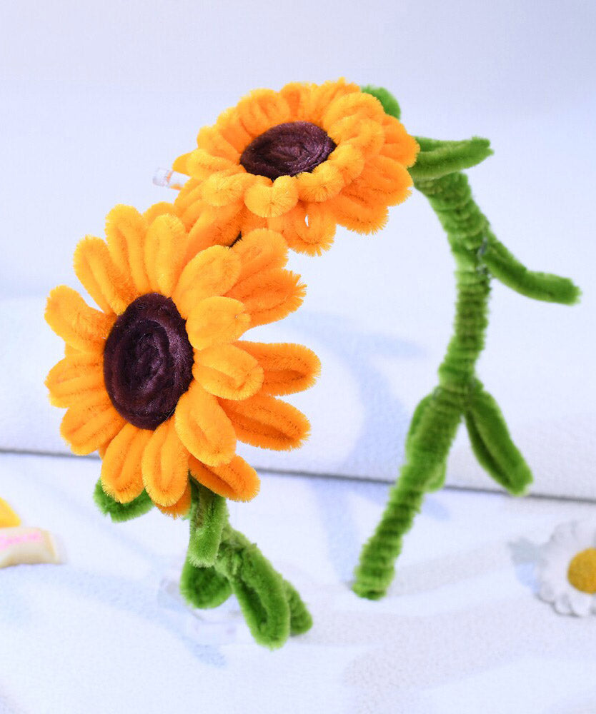 Cute Orange Weave Sunflower HairPiece