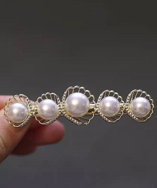 Cute Pink Alloy Zircon Four-Leaf Clover Hairpin