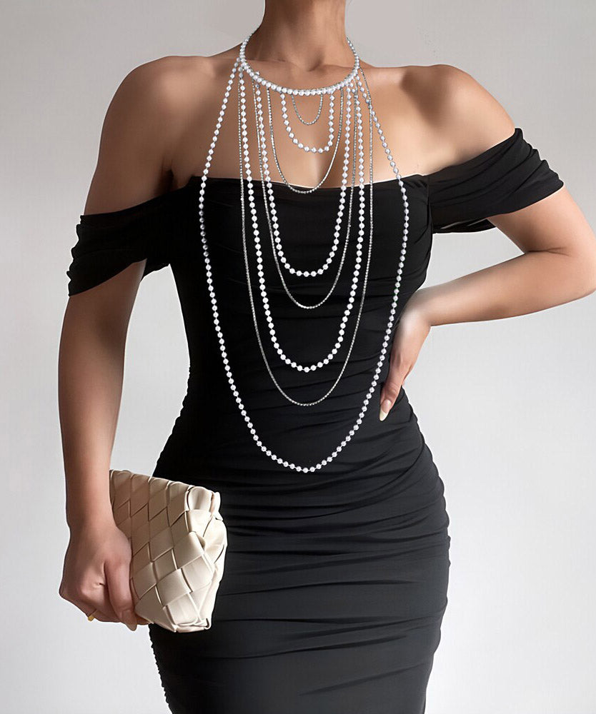 Cute Silk Pearl Zircon Chain HairPiece
