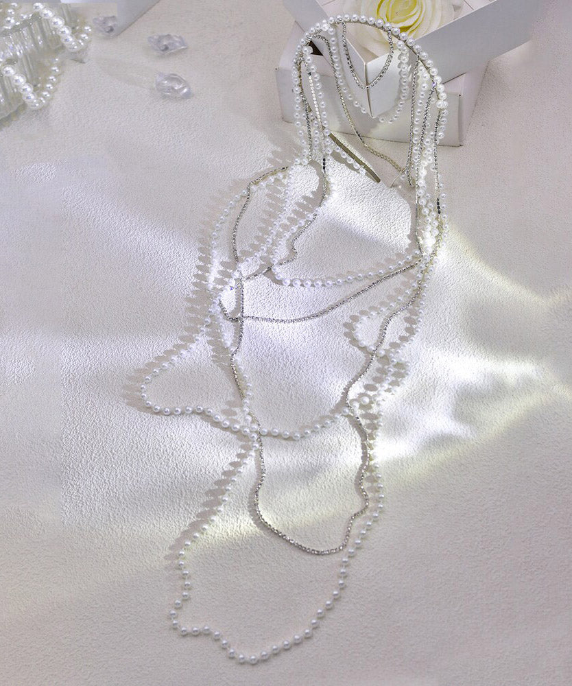 Cute Silk Pearl Zircon Chain HairPiece