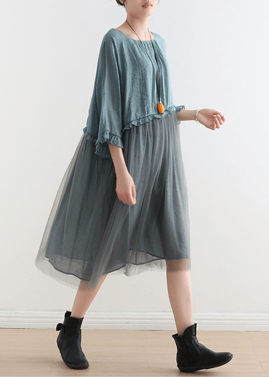 Light Print5 Tull Maxi dresses patchwork chiffon Summer Dresses