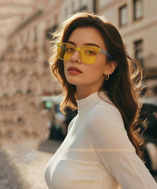 DIY Grey Resin Patchwork Ultraviolet-Proof Sunglasses