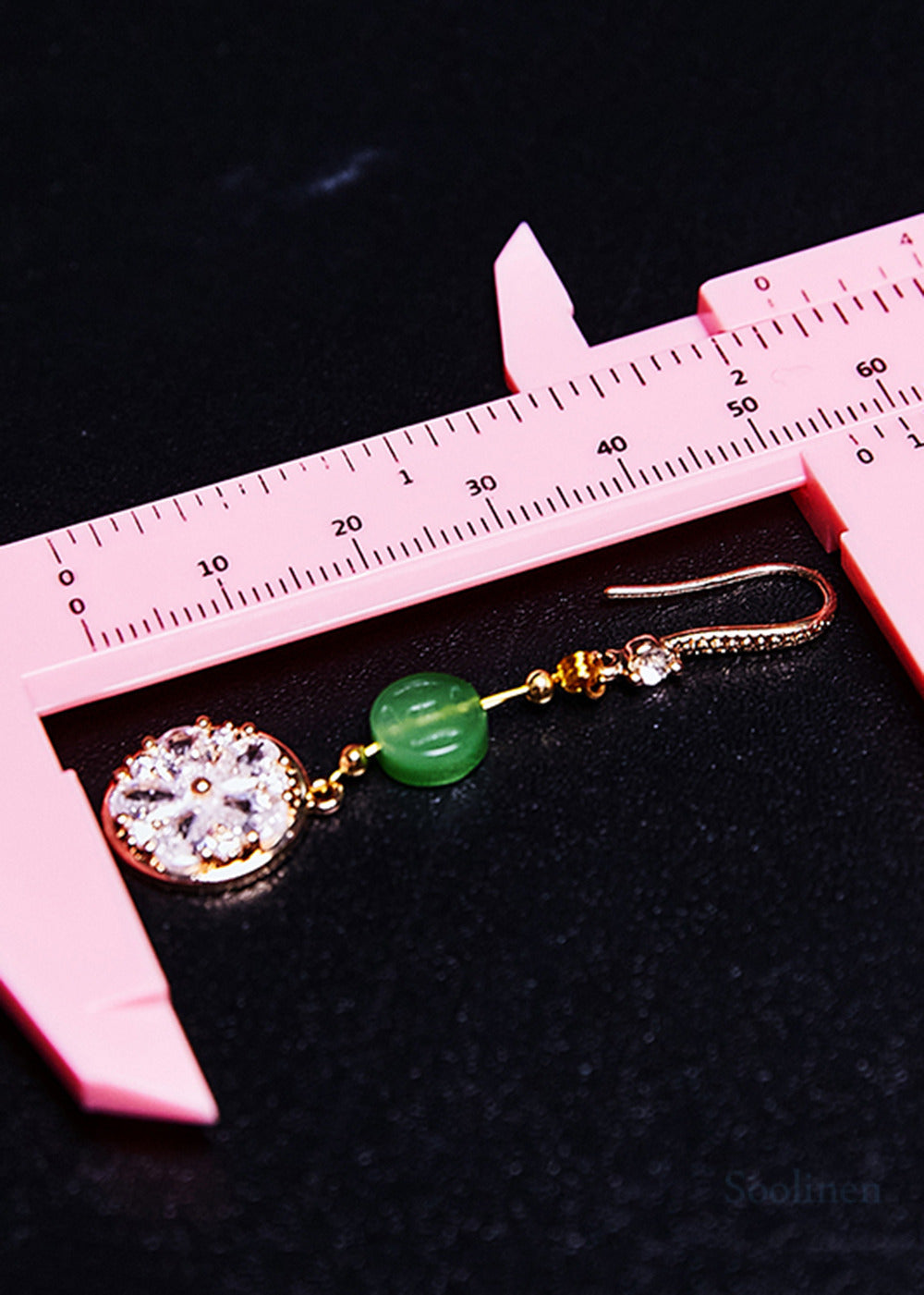 DIY Light Purple Zircon Classy Jade Drop Earrings