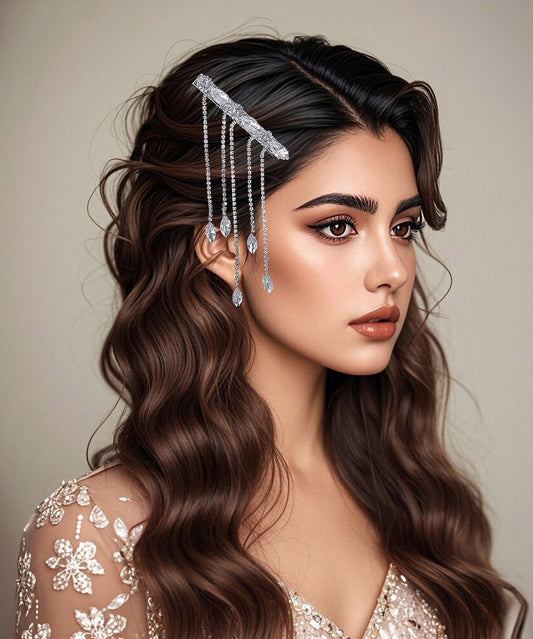 DIY Silk Alloy Zircon Tassel Hairpin