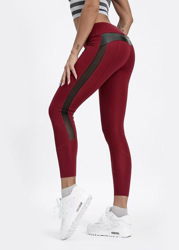 Dynamic Black Tummy Control Mesh Panel Leggings Capri