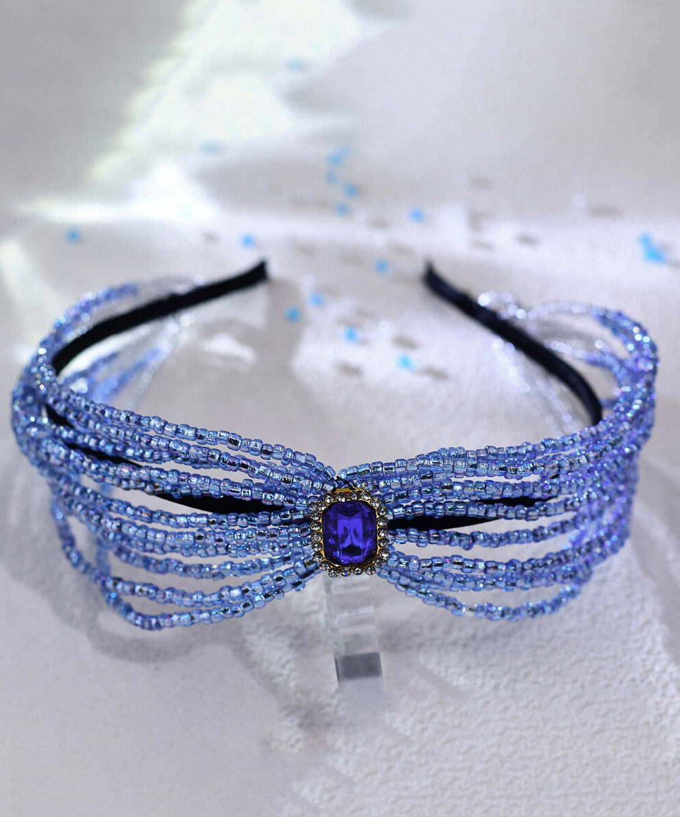 Elegant Blue Weave Crystal HairPiece
