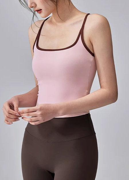 Elegant Pink Backless Gymshark Sports Bra