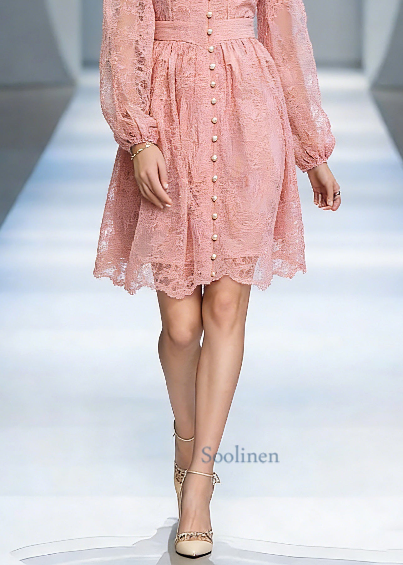 Elegant Red Stand Collar Tunic Tulle Mid Dress Lantern Sleeve