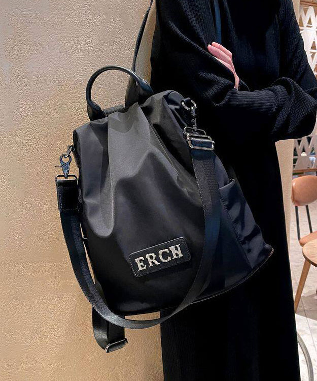Fashion Black Large Capacity Nylon Backpack Bag