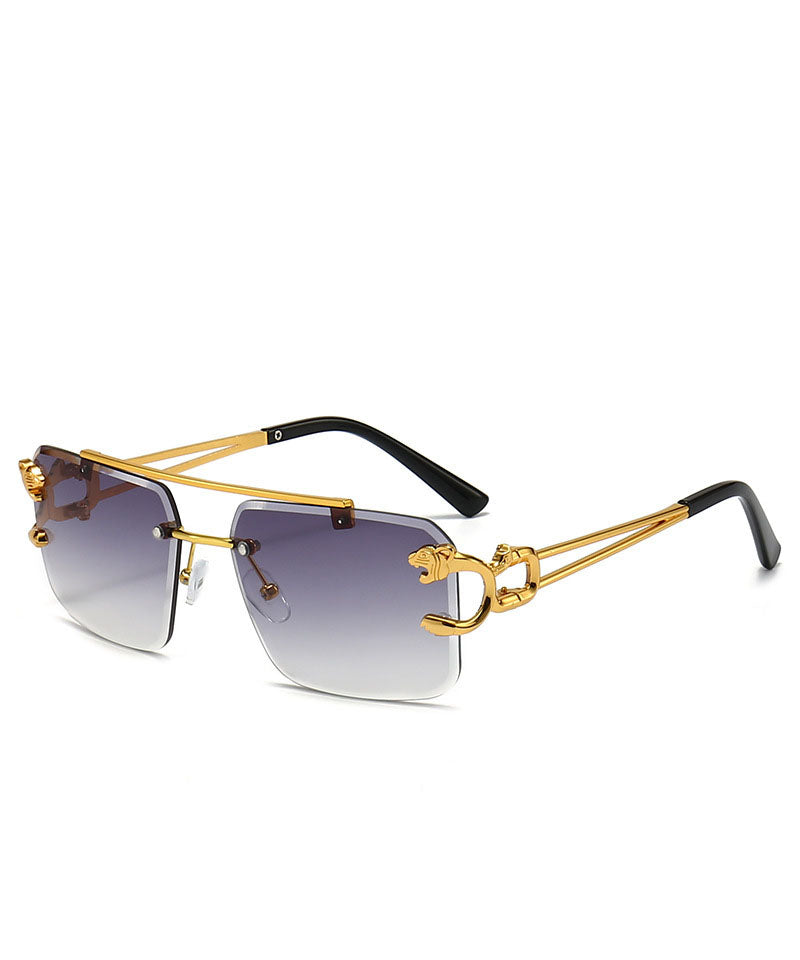 Fashion Black Personalized Metal Sunglasses