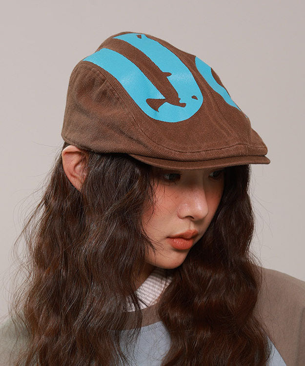 Fashion Brown Graphic Print Versatile Beret Hat