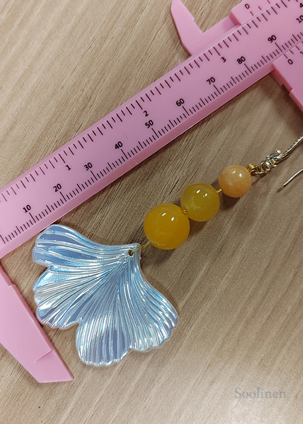 Fashion Lavender Ginkgo Leaf Acrylic Long Drop Earrings