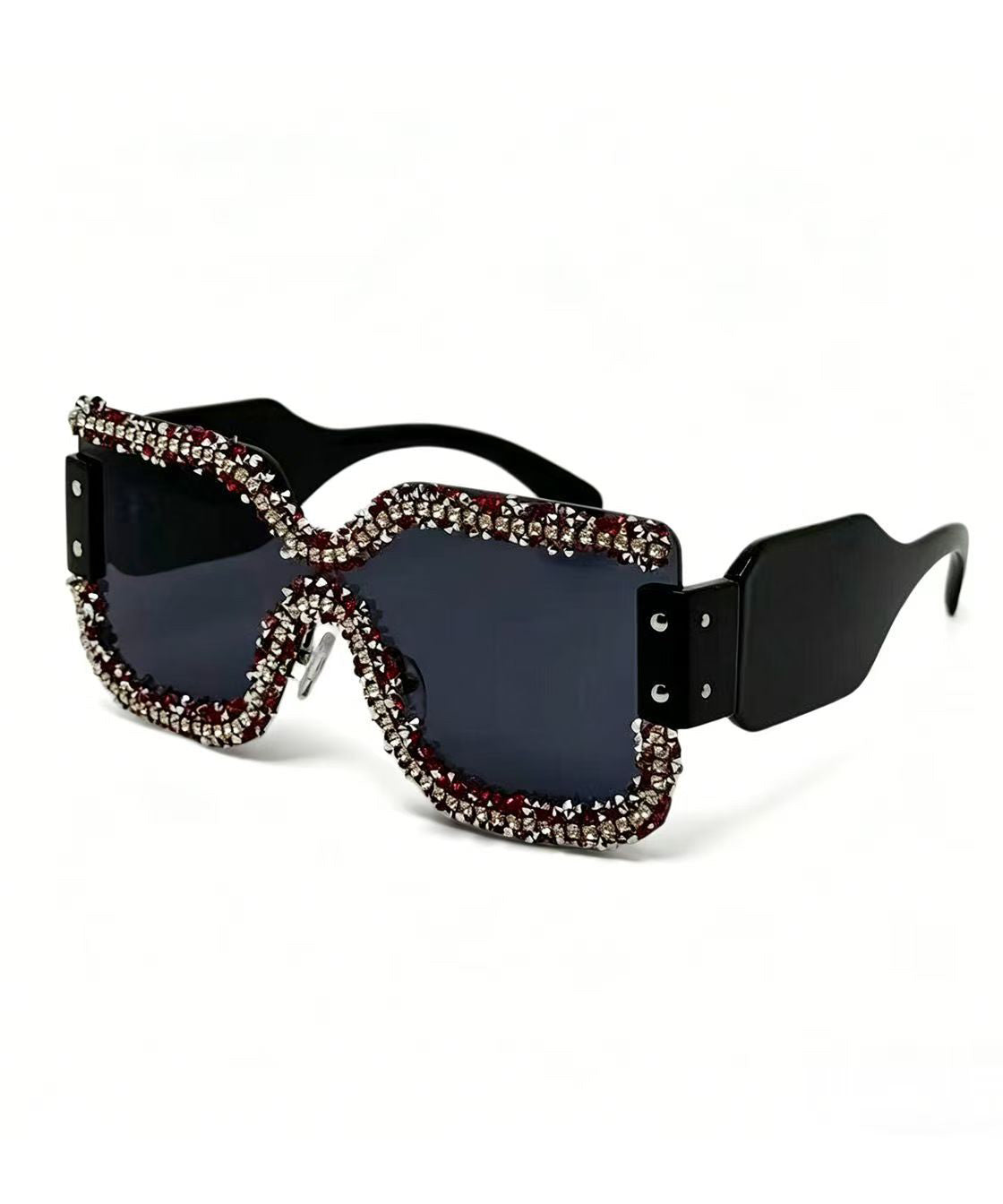 Fashion Luxurious Diamond Square Frameless One-Piece Sunglasses