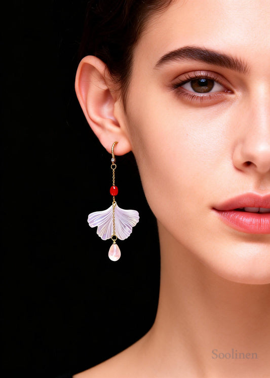 Pendientes colgantes de acrílico con forma de gota de agua y estilo concha