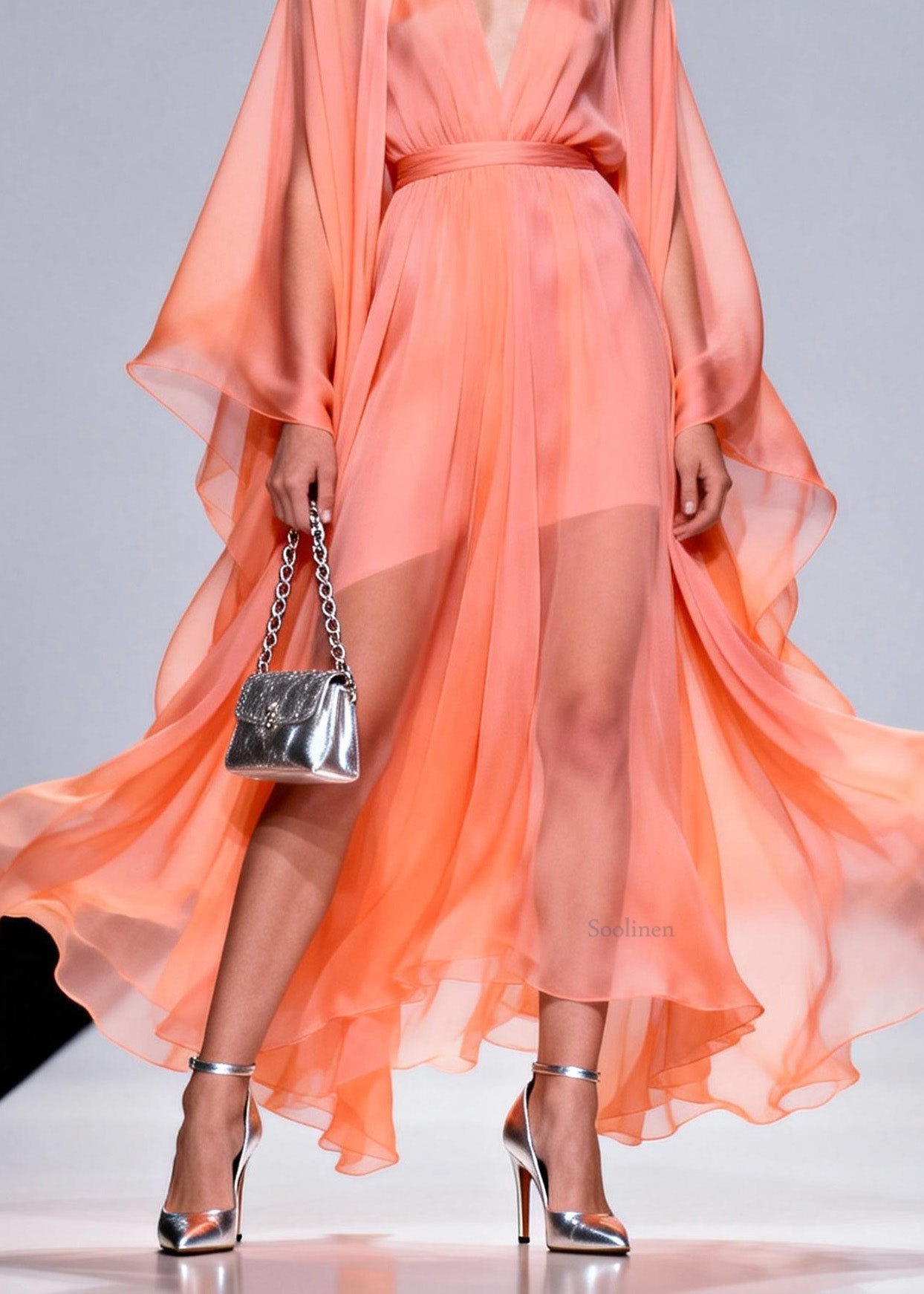 Fashion V Neck Patchwork Chiffon 2 Piece Outfit Summer