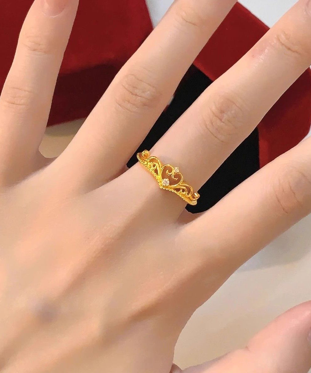 Fine Gold Sterling Silver Overgild Love Open Rings