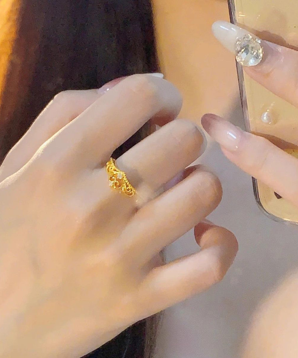 Fine Gold Sterling Silver Overgild Love Open Rings