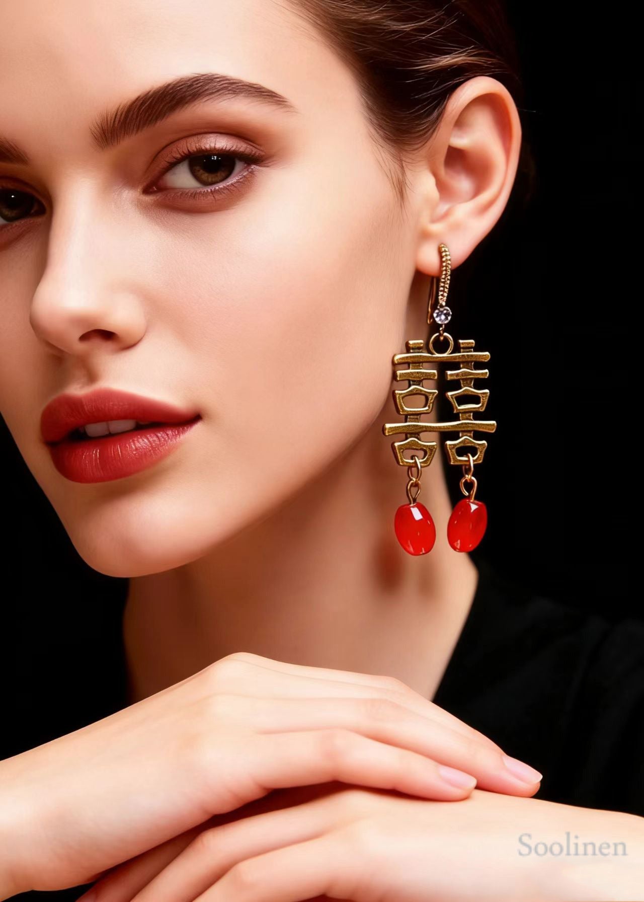 Handmade XI Character Copper Retro Wedding Drop Earrings