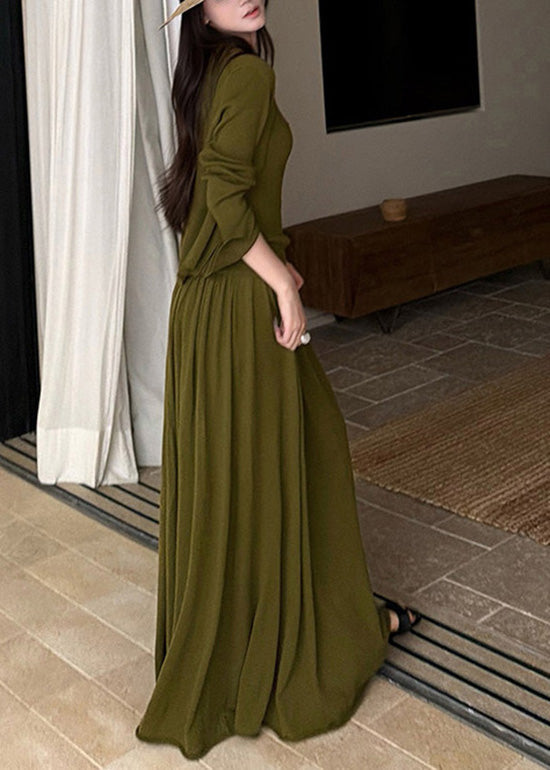 Italian Green Woolen Knit Three Piece Set Women Clothing Spring