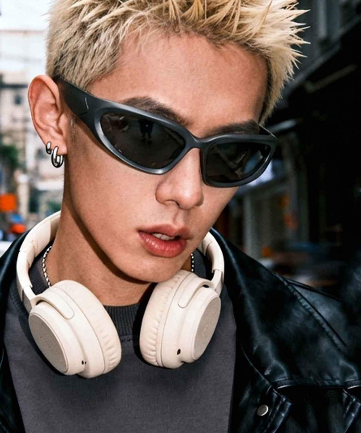 Men Silk Resin UV Protection Cat Eyes Sunglasses