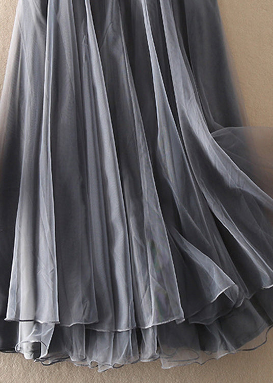Natural Print5 high waist Patchwork Tulle Skirts Spring