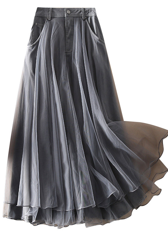Natural Print4 high waist Patchwork Tulle Skirts Spring