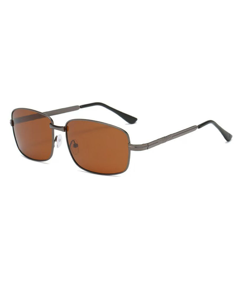 New Black Square Men's Polarized Metal Sunglasses