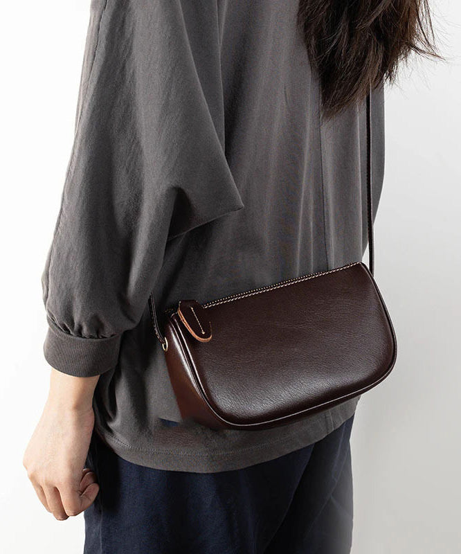 New Casual Coffee Versatile Calf Leather Crossbody Bag