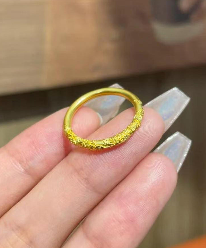 Novelty Gold Ancient Gold Bauhinia Rings