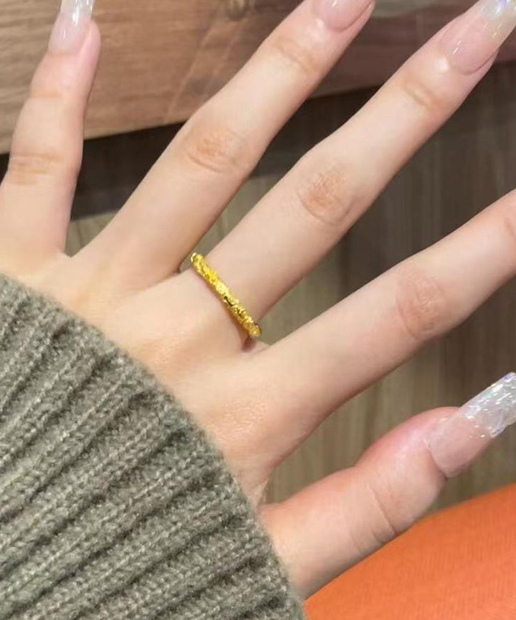 Novelty Gold Ancient Gold Bauhinia Rings