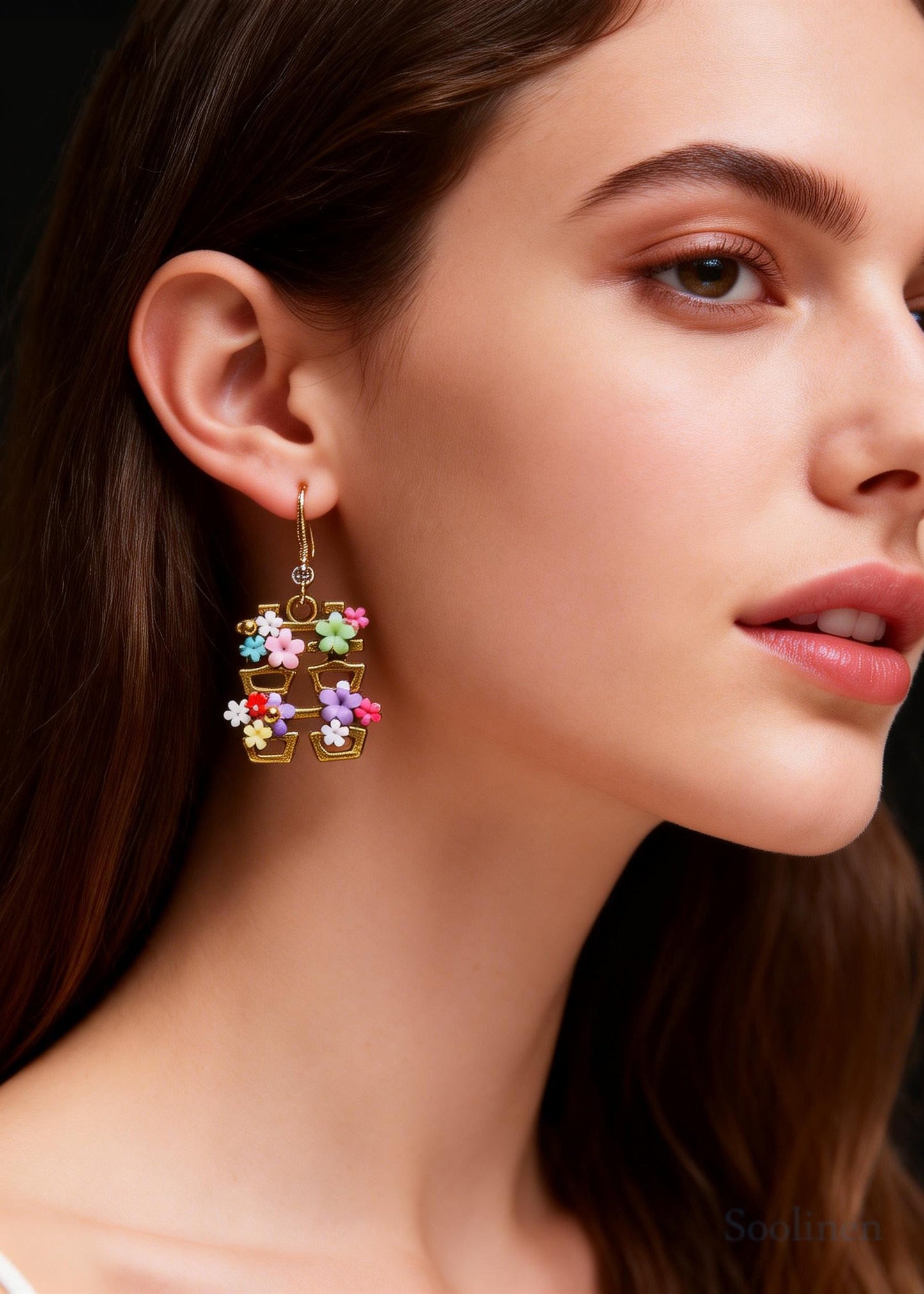 Original Design Flower XI Copper Wedding Drop Earrings