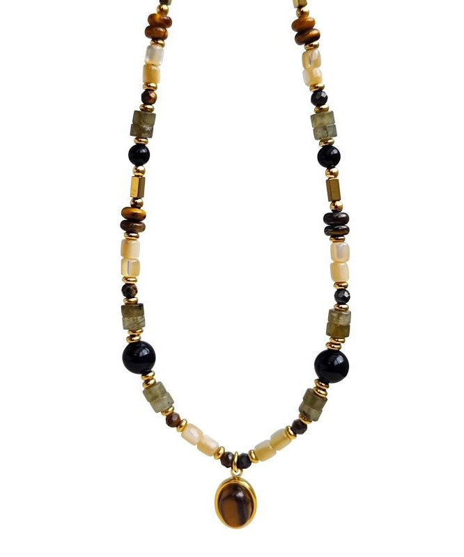 Original Design Luxury Tiger's Eye Agate Pendant Necklace