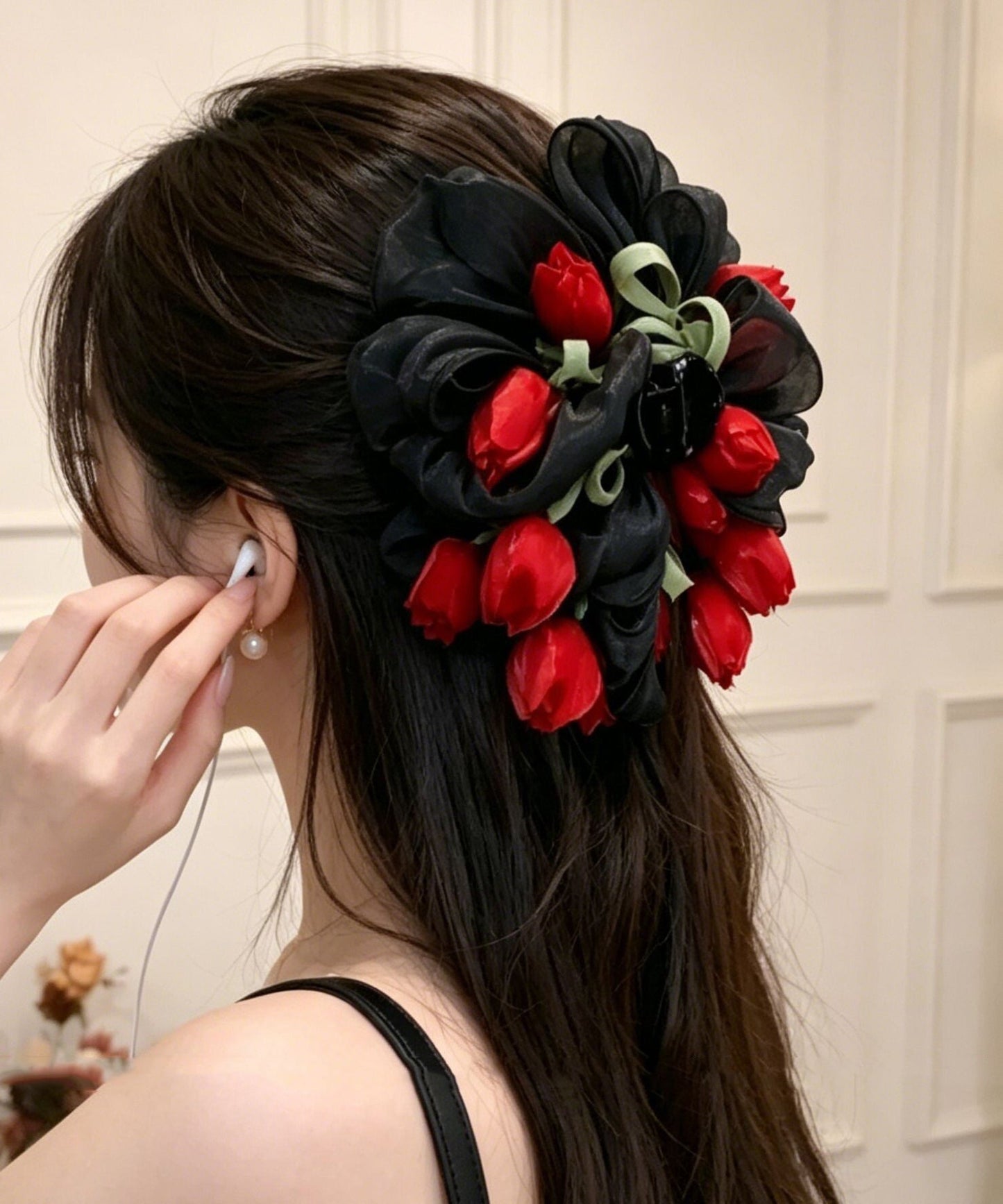 Original Design Pink Alloy Tulip Hairpin