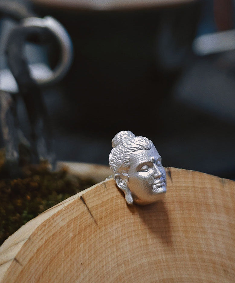 Original Design Silver Gold-Plated Buddha Earrings