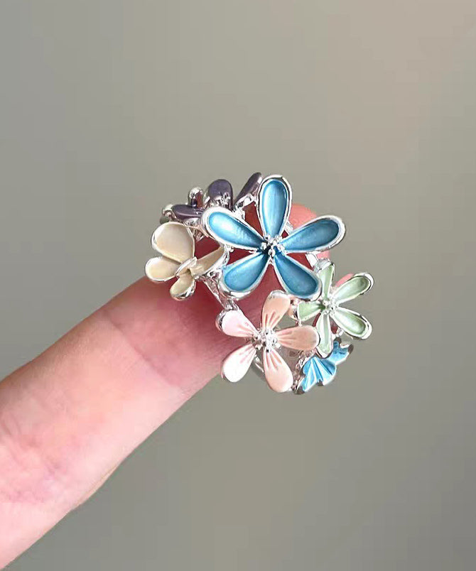 Rainbow Floral Original Design Alloy Rings