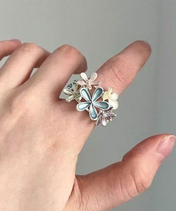 Rainbow Floral Original Design Alloy Rings
