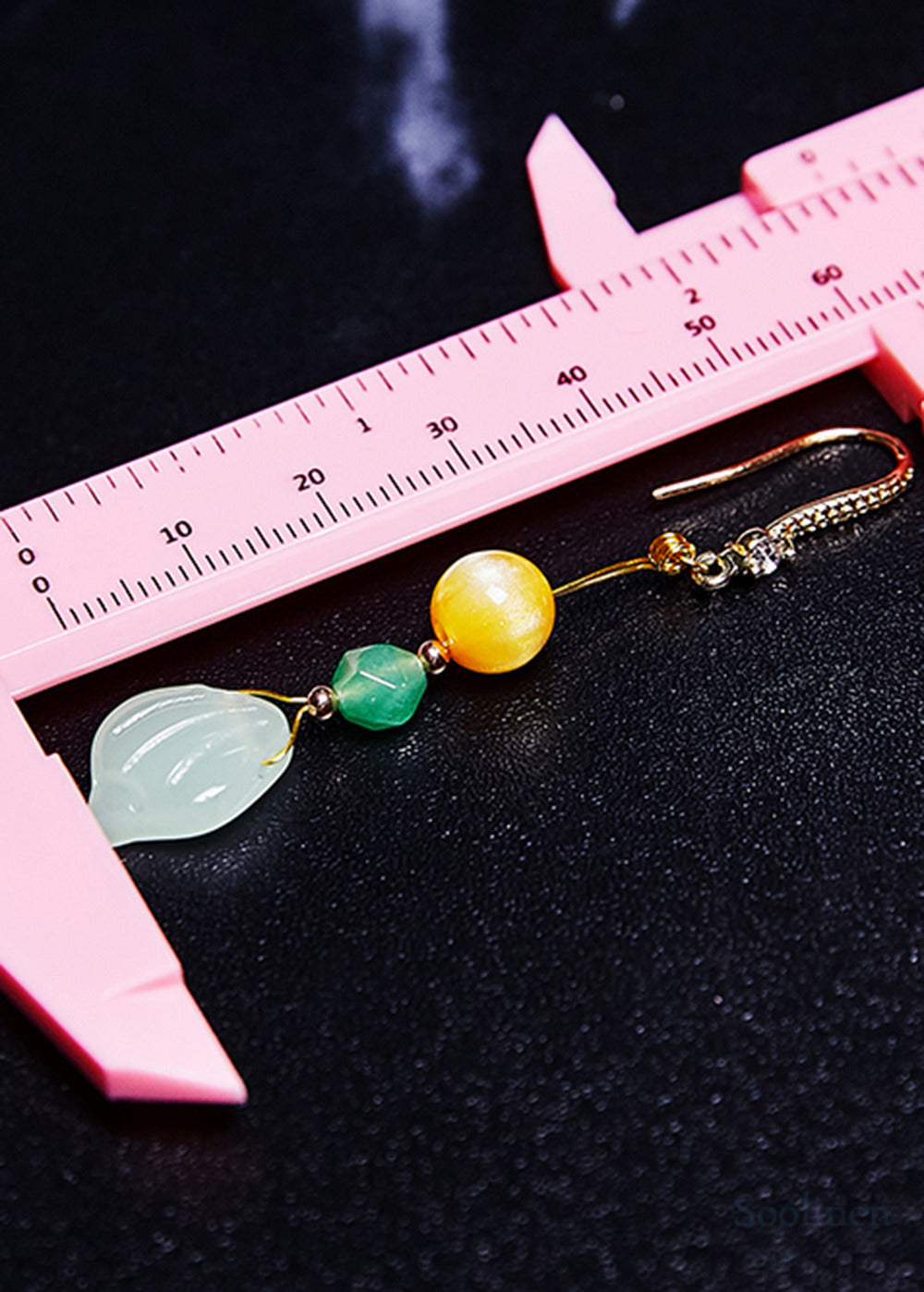 Retro Naturally Jade And Beeswax Drop Earrings