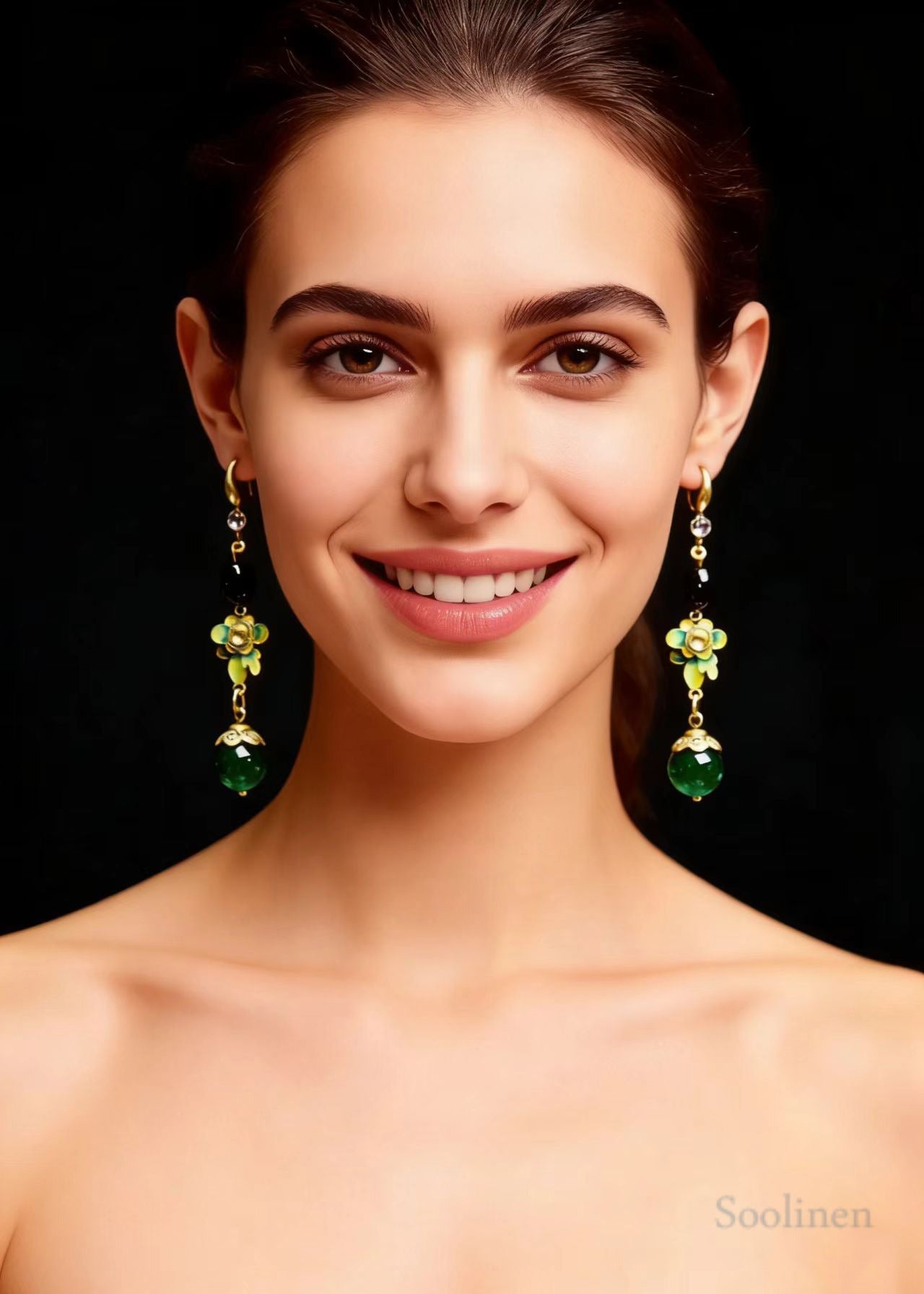 Retro Turquoise Fine Flower Drop Earrings