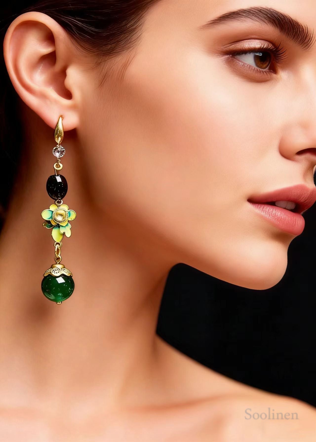Retro Turquoise Fine Flower Drop Earrings