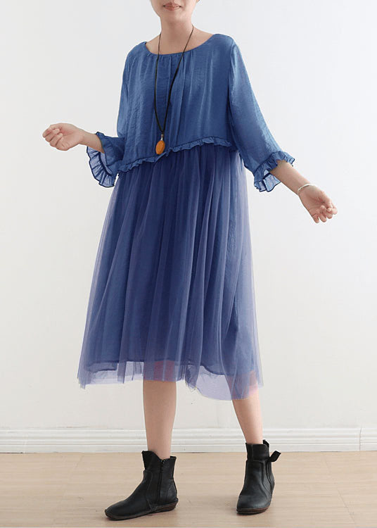 Light Print4 Tull Maxi dresses patchwork chiffon Summer Dresses