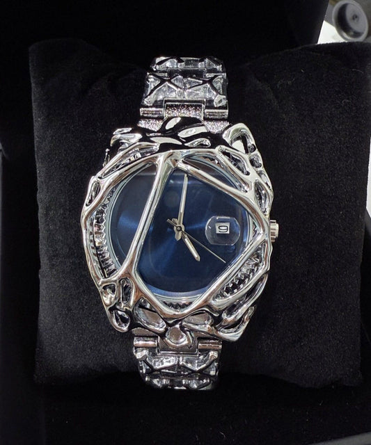 Style Dark Blue Stainless Steel Waterproof Alien Men Watches