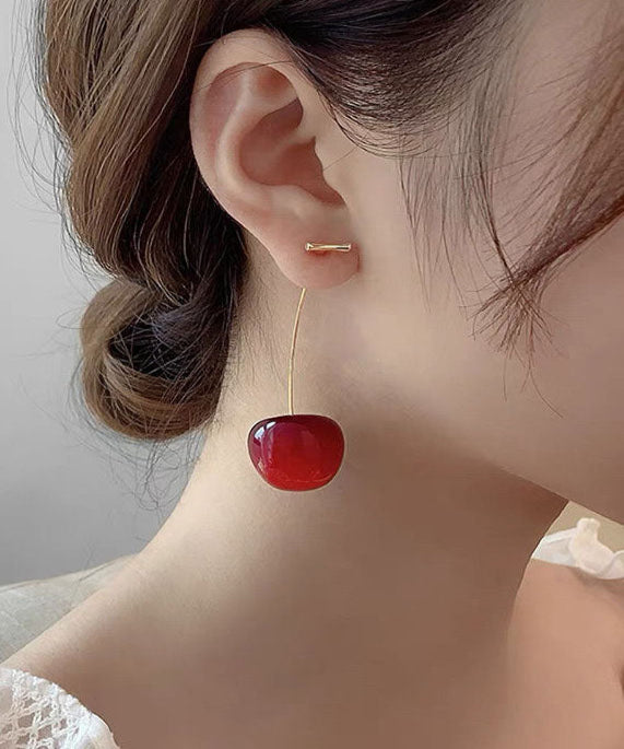 Hot 2026 Style Red Cherry Drop Earrings