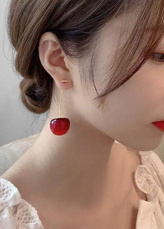 Hot 2026 Style Red Cherry Drop Earrings