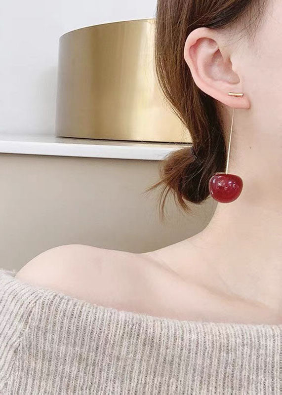 Hot 2026 Style Red Cherry Drop Earrings