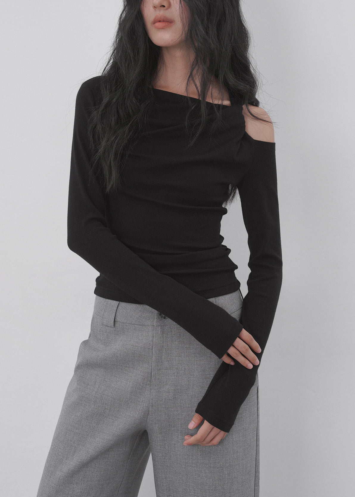 Stylish Apricot Cold Shoulder Patchwork Cotton Top Spring