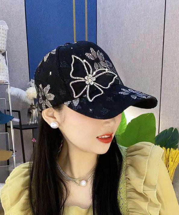 Stylish Blue Lace Butterfly Print Baseball Cap Hat